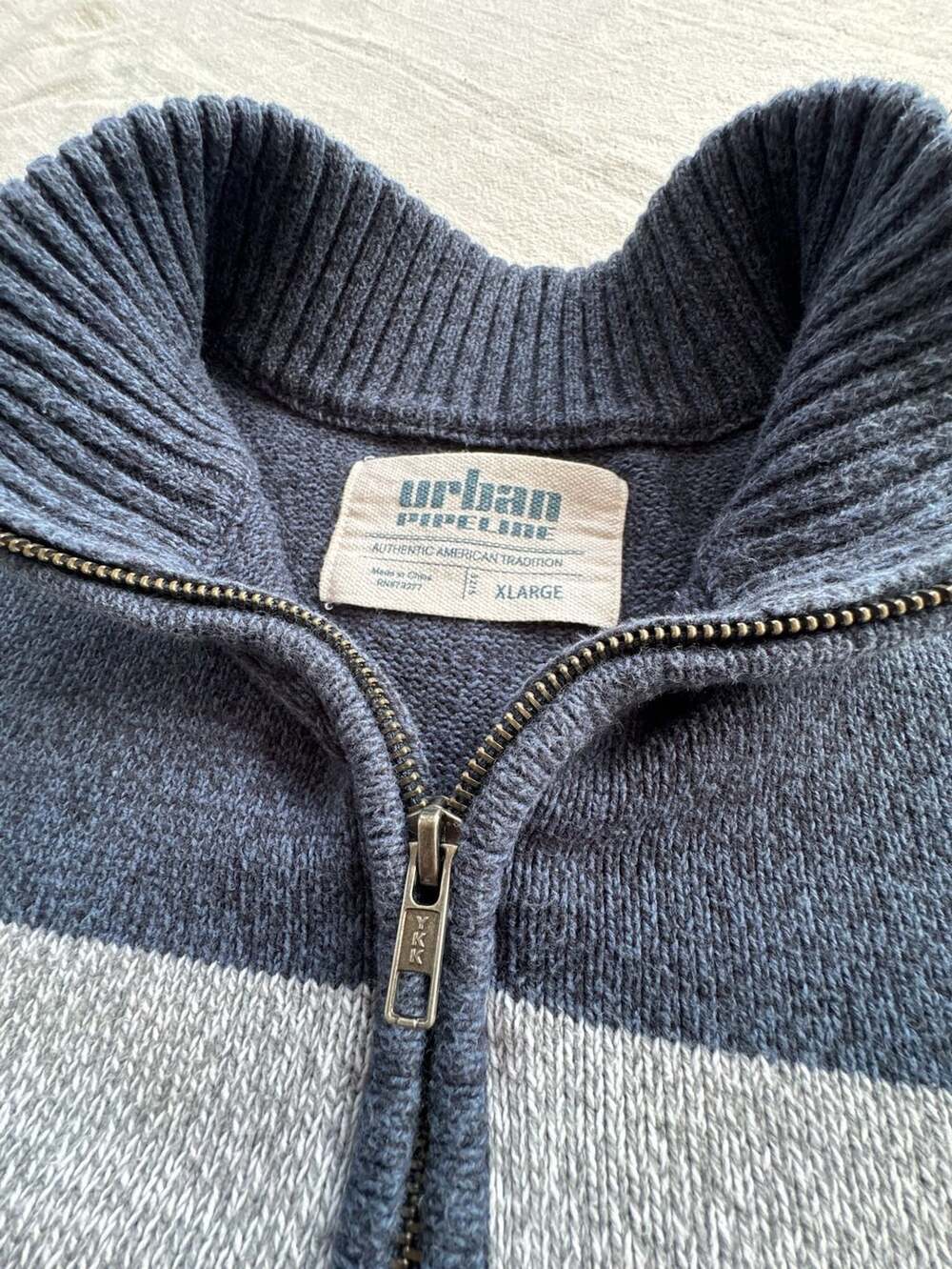 Urban Pipeline Quarter Zip Sweater Xlarge Blue Gray